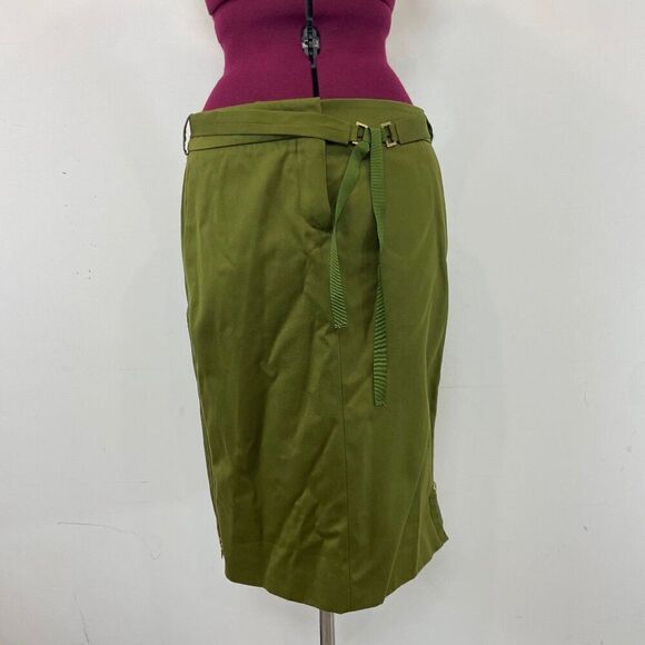 Boss Hugo Boss Army Green Pencil skirt side zip closure US 8 - Picture 3 of 10
